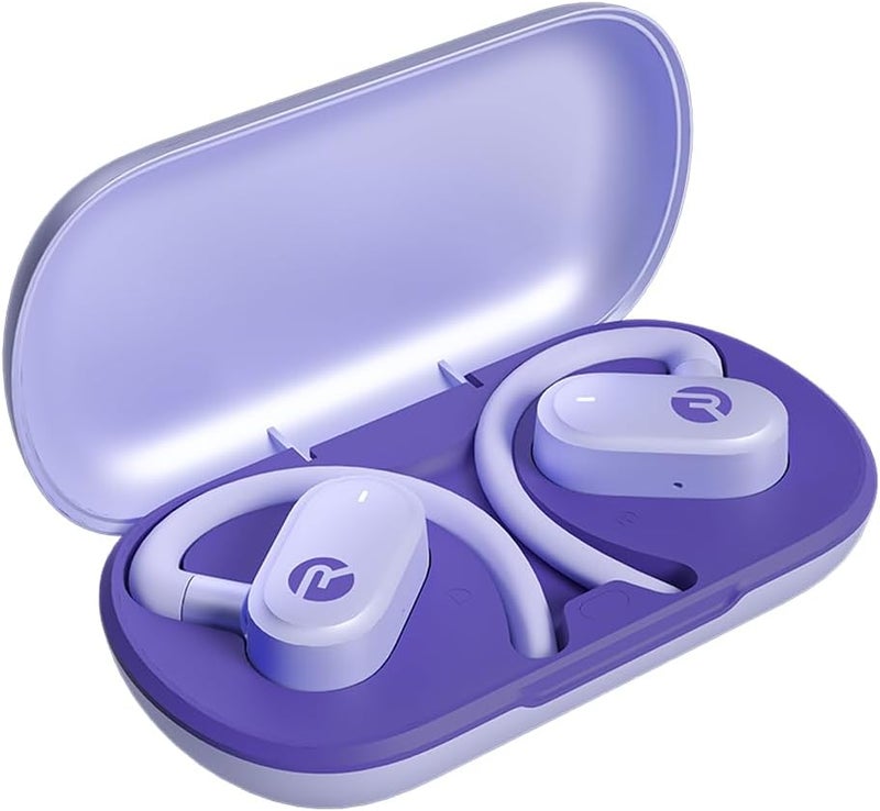 Raycon Fitness Open Earbuds – True Wireless Open Ear Bluetooth Headphones, Hook Design, IPX5 Water Resistant, 40 Hours of Battery Life (Purple) - Image 1